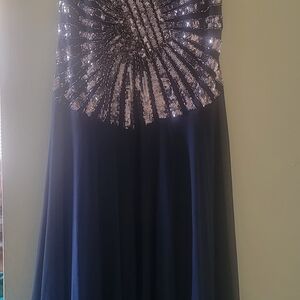 Dazzling Midnight Blue Sequin Gown